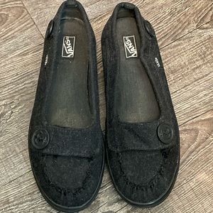 Vans Slip On Black Tweed Anchor Button